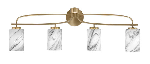 Toltec Lighting - 3914-NAB-3009 - Four Light Bath Bar - Cavella - New Age Brass