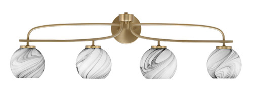 Toltec Lighting - 3914-NAB-4109 - Four Light Bath Bar - Cavella - New Age Brass