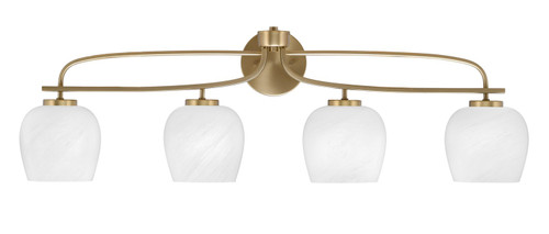 Toltec Lighting - 3914-NAB-4811 - Four Light Bath Bar - Cavella - New Age Brass