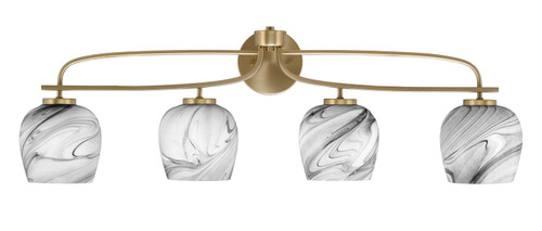 Toltec Lighting - 3914-NAB-4819 - Four Light Bath Bar - Cavella - New Age Brass