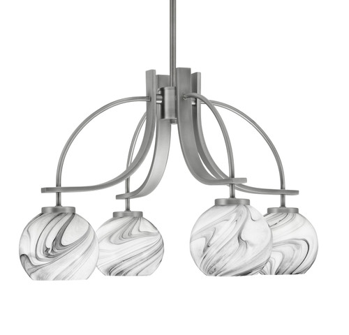 Toltec Lighting - 3924-GP-4109 - Four Light Chandelier - Cavella - Graphite