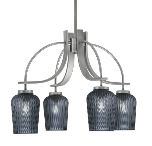 Toltec Lighting - 3924-GP-4252 - Four Light Chandelier - Cavella - Graphite