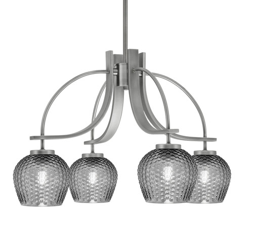 Toltec Lighting - 3924-GP-4602 - Four Light Chandelier - Cavella - Graphite