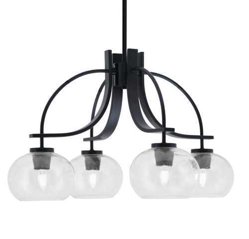 Toltec Lighting - 3924-MB-202 - Four Light Chandelier - Cavella - Matte Black