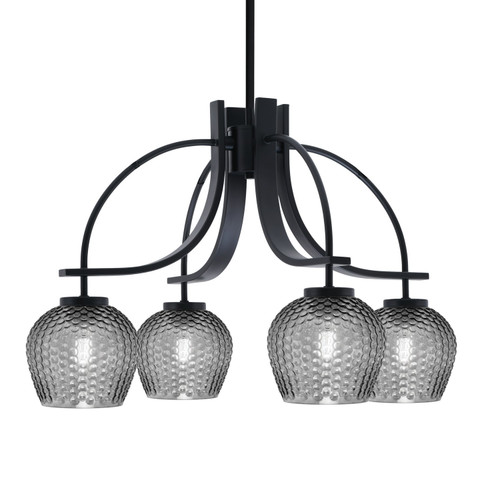 Toltec Lighting - 3924-MB-4602 - Four Light Chandelier - Cavella - Matte Black