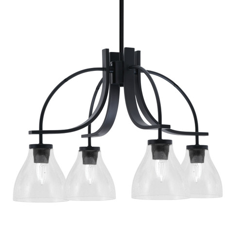 Toltec Lighting - 3924-MB-4760 - Four Light Chandelier - Cavella - Matte Black