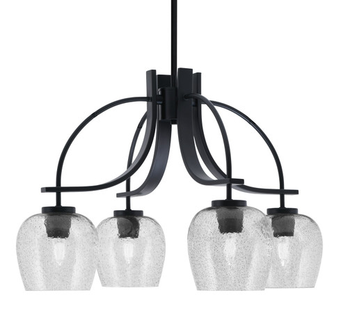 Toltec Lighting - 3924-MB-4812 - Four Light Chandelier - Cavella - Matte Black