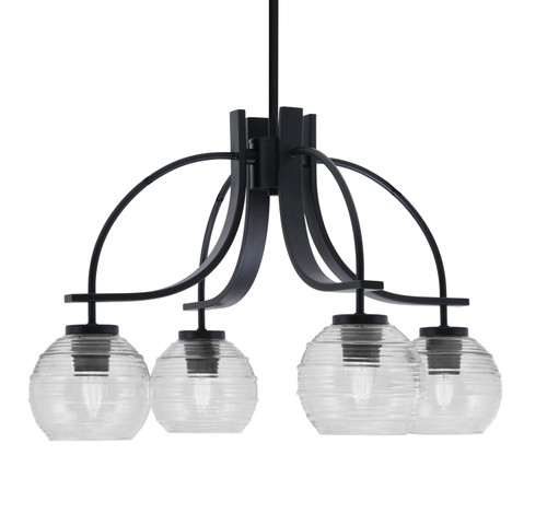 Toltec Lighting - 3924-MB-5110 - Four Light Chandelier - Cavella - Matte Black