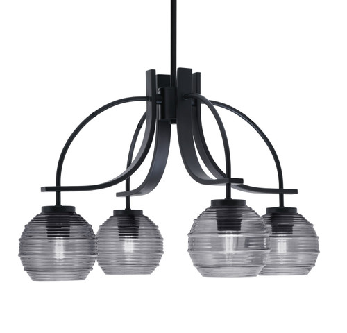 Toltec Lighting - 3924-MB-5112 - Four Light Chandelier - Cavella - Matte Black