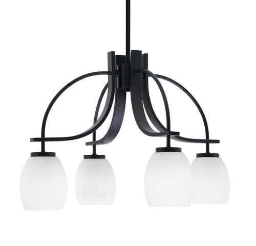 Toltec Lighting - 3924-MB-615 - Four Light Chandelier - Cavella - Matte Black