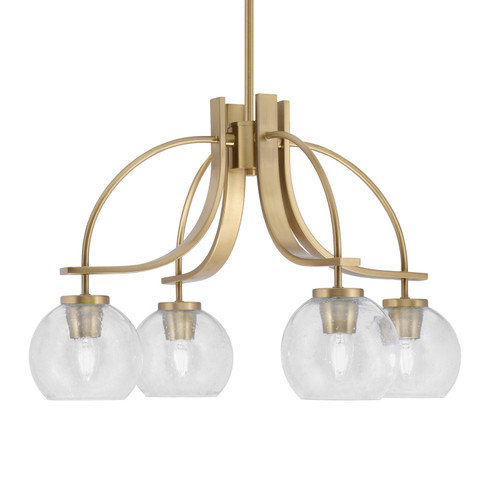 Toltec Lighting - 3924-NAB-4100 - Four Light Chandelier - Cavella - New Age Brass