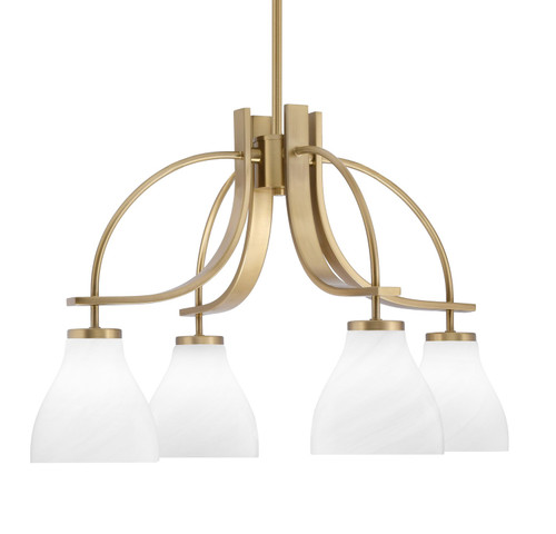 Toltec Lighting - 3924-NAB-4761 - Four Light Chandelier - Cavella - New Age Brass