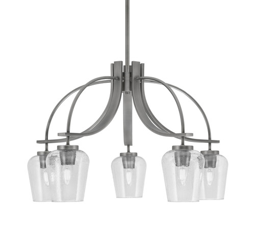 Toltec Lighting - 3925-GP-210 - Five Light Chandelier - Cavella - Graphite