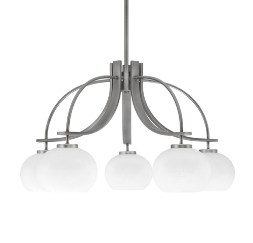 Toltec Lighting - 3925-GP-212 - Five Light Chandelier - Cavella - Graphite