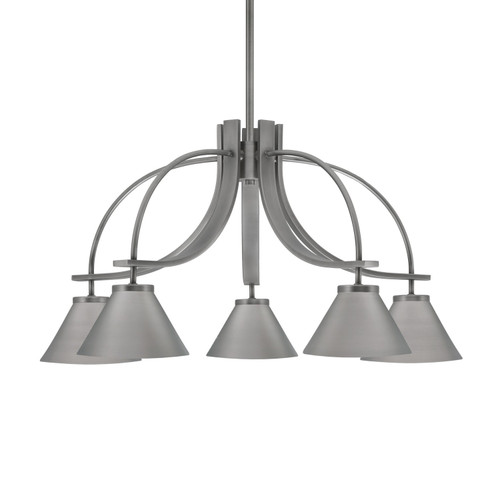 Toltec Lighting - 3925-GP-421-GP - Five Light Chandelier - Cavella - Graphite
