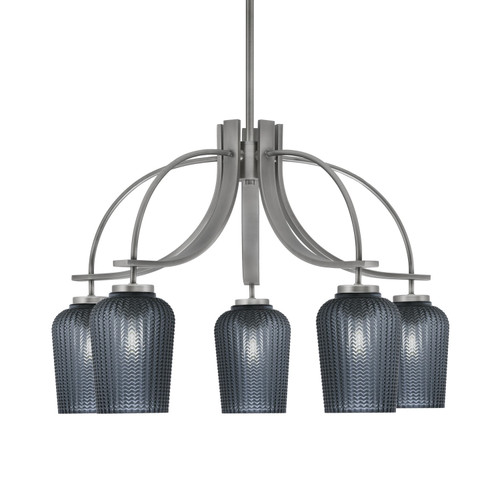 Toltec Lighting - 3925-GP-4252 - Five Light Chandelier - Cavella - Graphite