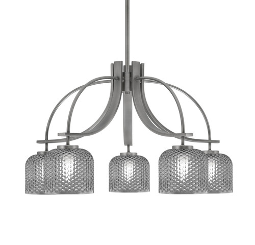 Toltec Lighting - 3925-GP-4612 - Five Light Chandelier - Cavella - Graphite