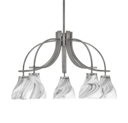 Toltec Lighting - 3925-GP-4769 - Five Light Chandelier - Cavella - Graphite
