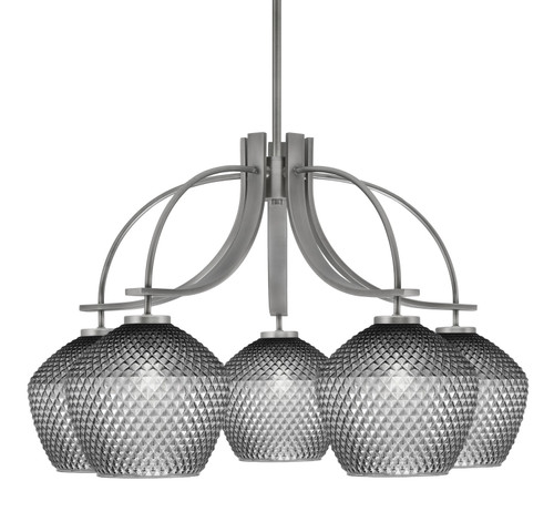 Toltec Lighting - 3925-GP-4922 - Five Light Chandelier - Cavella - Graphite