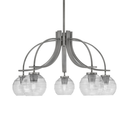 Toltec Lighting - 3925-GP-5110 - Five Light Chandelier - Cavella - Graphite