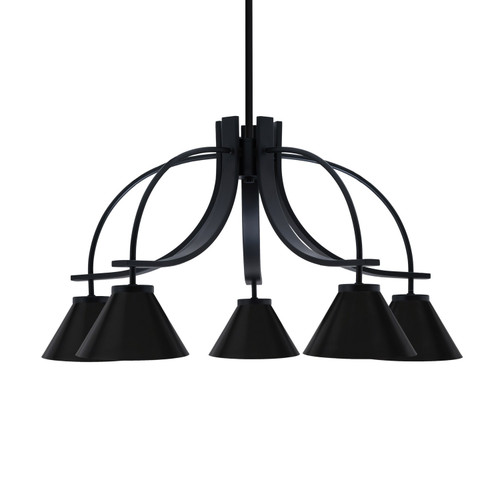 Toltec Lighting - 3925-MB-421 - Five Light Chandelier - Cavella - Matte Black
