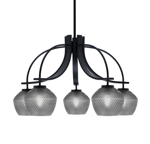 Toltec Lighting - 3925-MB-4622 - Five Light Chandelier - Cavella - Matte Black