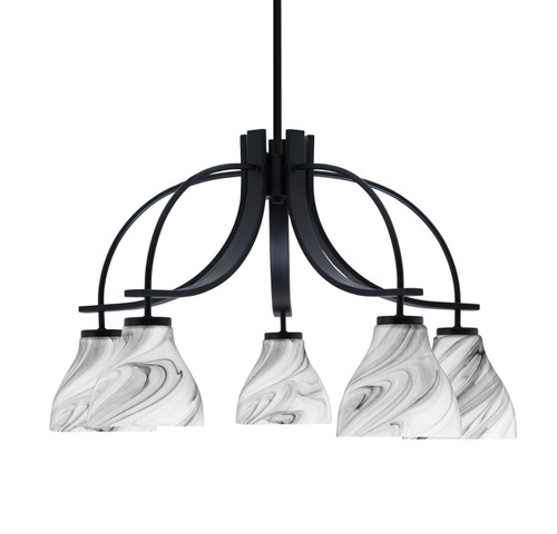 Toltec Lighting - 3925-MB-4769 - Five Light Chandelier - Cavella - Matte Black