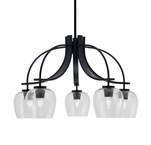 Toltec Lighting - 3925-MB-4810 - Five Light Chandelier - Cavella - Matte Black