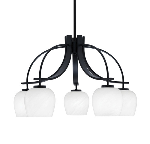 Toltec Lighting - 3925-MB-4811 - Five Light Chandelier - Cavella - Matte Black