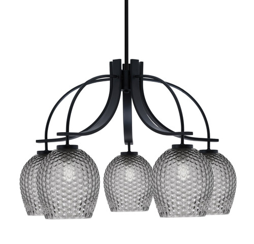 Toltec Lighting - 3925-MB-4902 - Five Light Chandelier - Cavella - Matte Black