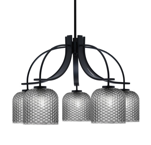 Toltec Lighting - 3925-MB-4912 - Five Light Chandelier - Cavella - Matte Black