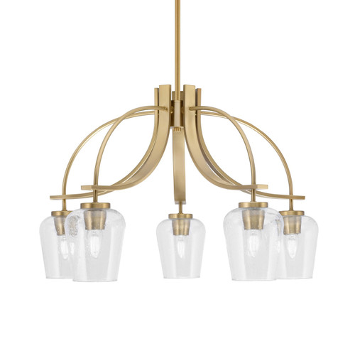 Toltec Lighting - 3925-NAB-210 - Five Light Chandelier - Cavella - New Age Brass