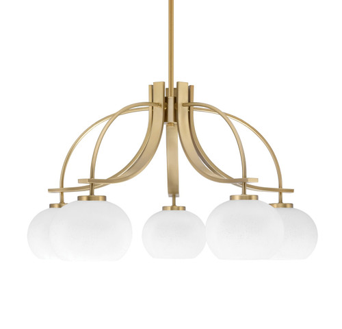 Toltec Lighting - 3925-NAB-212 - Five Light Chandelier - Cavella - New Age Brass