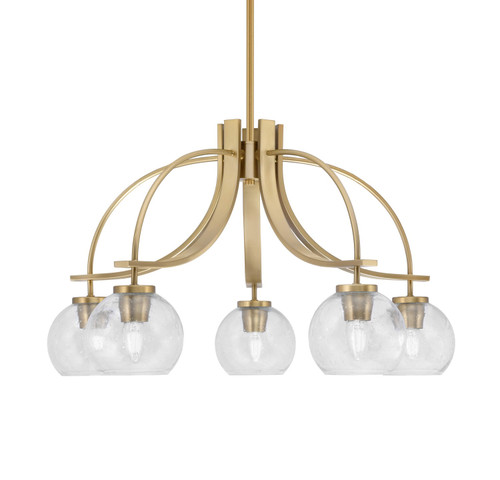 Toltec Lighting - 3925-NAB-4100 - Five Light Chandelier - Cavella - New Age Brass