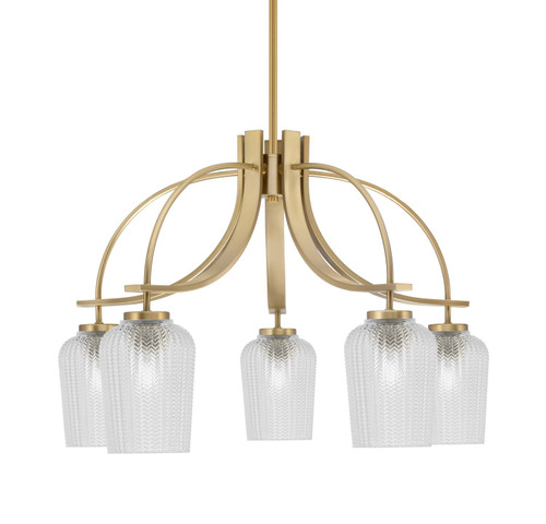 Toltec Lighting - 3925-NAB-4250 - Five Light Chandelier - Cavella - New Age Brass