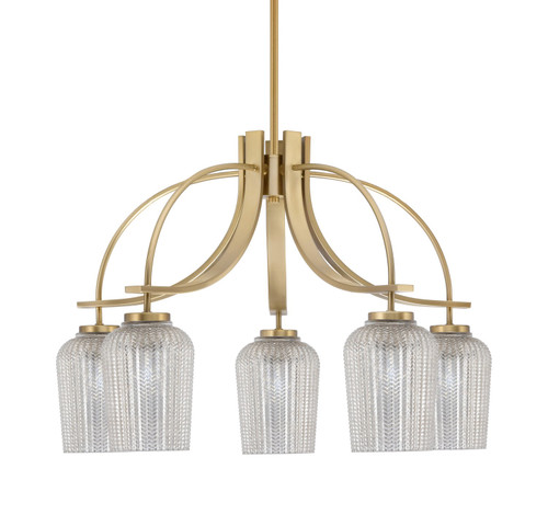 Toltec Lighting - 3925-NAB-4253 - Five Light Chandelier - Cavella - New Age Brass