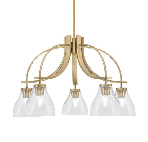Toltec Lighting - 3925-NAB-4760 - Five Light Chandelier - Cavella - New Age Brass