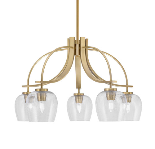 Toltec Lighting - 3925-NAB-4810 - Five Light Chandelier - Cavella - New Age Brass