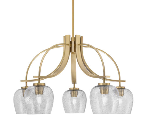 Toltec Lighting - 3925-NAB-4812 - Five Light Chandelier - Cavella - New Age Brass