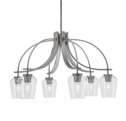 Toltec Lighting - 3926-GP-210 - Six Light Chandelier - Cavella - Graphite
