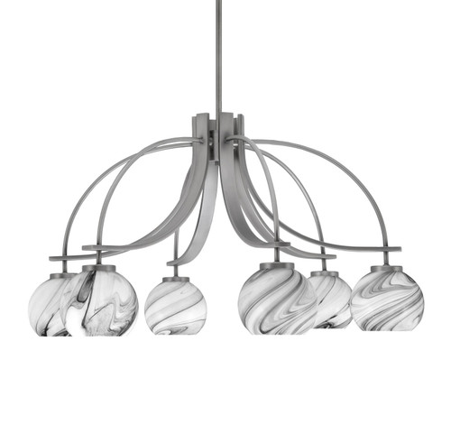 Toltec Lighting - 3926-GP-4109 - Six Light Chandelier - Cavella - Graphite