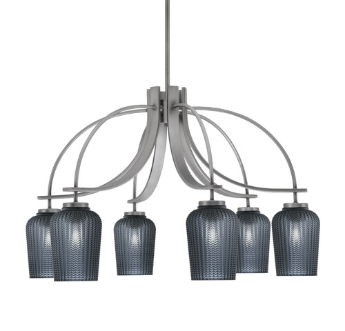 Toltec Lighting - 3926-GP-4252 - Six Light Chandelier - Cavella - Graphite