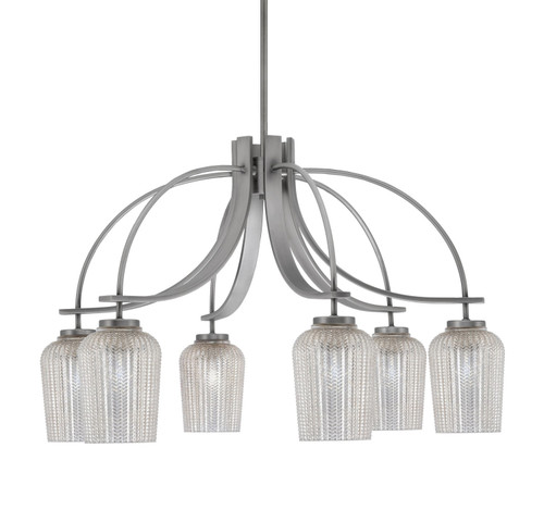 Toltec Lighting - 3926-GP-4253 - Six Light Chandelier - Cavella - Graphite