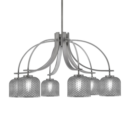 Toltec Lighting - 3926-GP-4612 - Six Light Chandelier - Cavella - Graphite