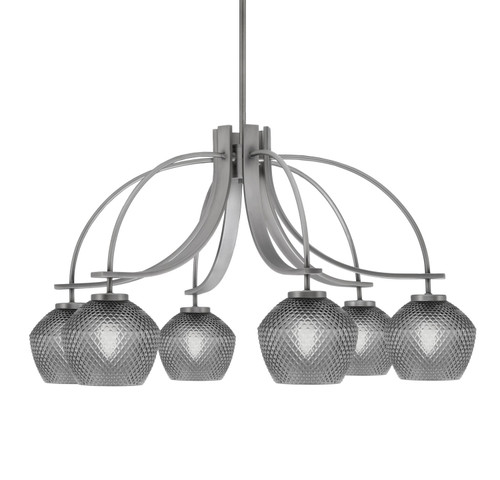Toltec Lighting - 3926-GP-4622 - Six Light Chandelier - Cavella - Graphite
