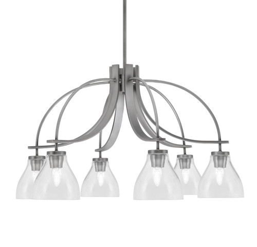 Toltec Lighting - 3926-GP-4760 - Six Light Chandelier - Cavella - Graphite