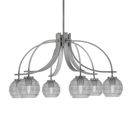Toltec Lighting - 3926-GP-5112 - Six Light Chandelier - Cavella - Graphite