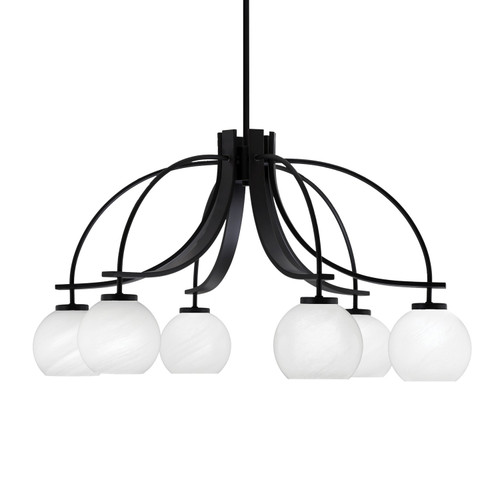 Toltec Lighting - 3926-MB-4101 - Six Light Chandelier - Cavella - Matte Black