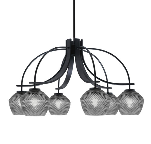 Toltec Lighting - 3926-MB-4622 - Six Light Chandelier - Cavella - Matte Black