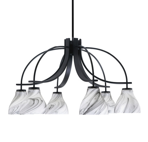 Toltec Lighting - 3926-MB-4769 - Six Light Chandelier - Cavella - Matte Black